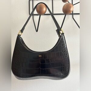 JW PEI Ruby Black Croc-Embossed Women's Bag